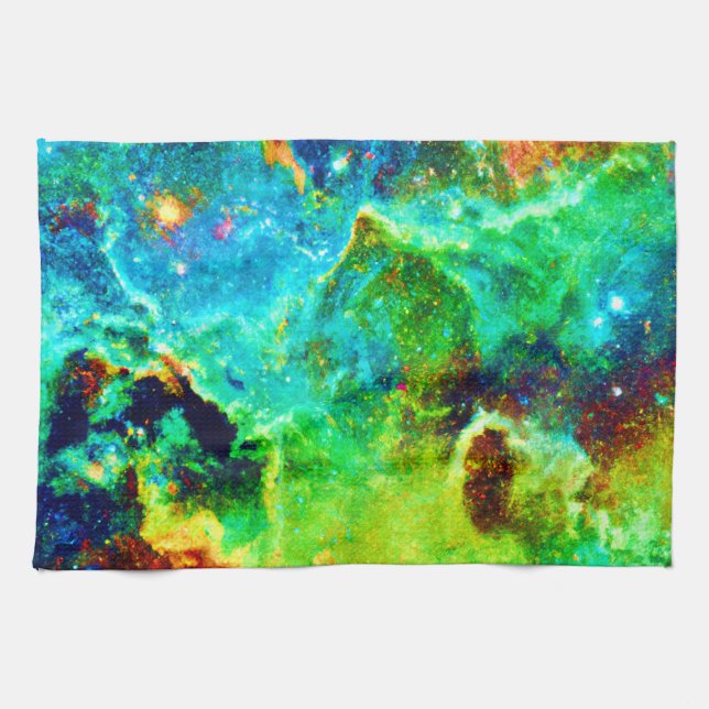 Kosmischer Nebel Geschirrtuch (Horizontal)