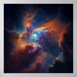 Kosmischer Nebel-Kunstposter Poster