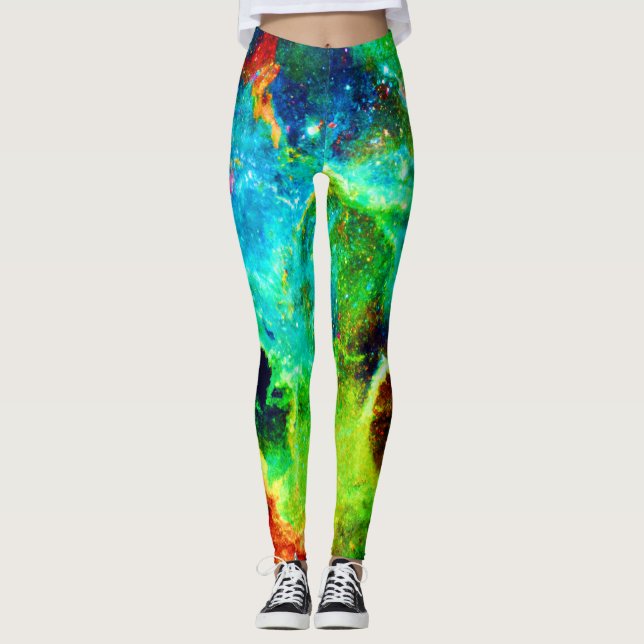Kosmischer Nebel Leggings (Vorderseite)