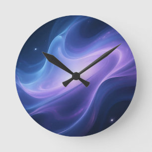 Kosmischer Nebelgalaxie-Wirbel-Abstrakt Runde Wanduhr