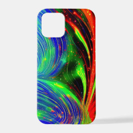 Kosmischer Neon Flow iPhone Case - Abstrakt Red & iPhone 12 Pro Hülle