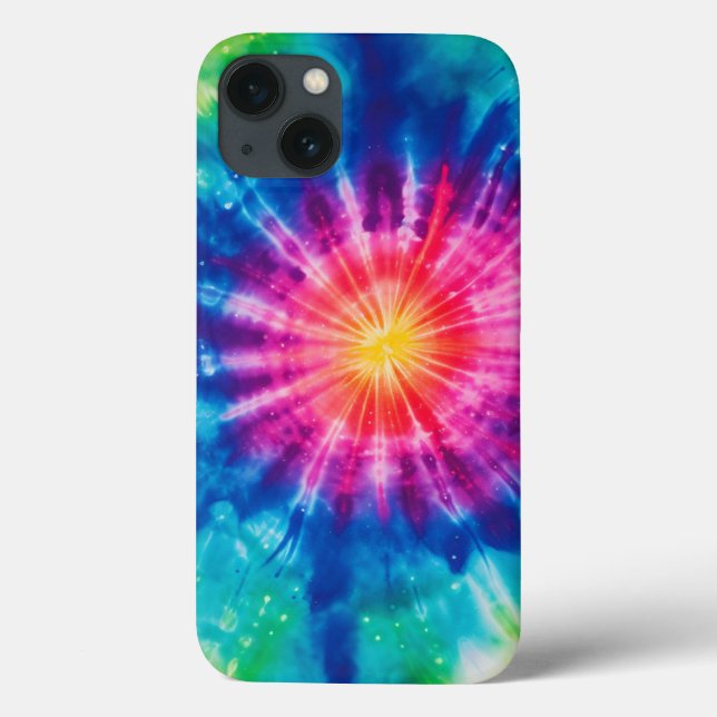 Kosmischer Neon-Regenbogen-gefärbte Krawatte Case-Mate iPhone Hülle (Rückseite)