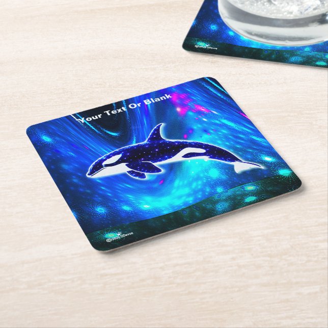 Kosmischer Orca Rechteckiger Pappuntersetzer (angewinkelt)