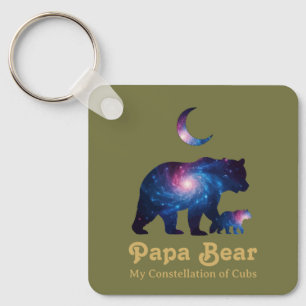 Kosmischer Papa Bär & Jungtier Schlüsselanhänger