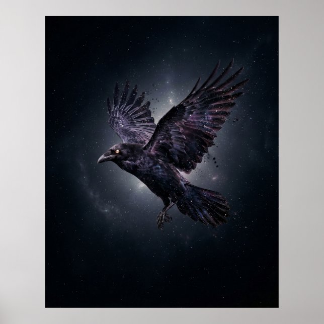 Kosmischer Raben Stern Leere Poster (Vorne)