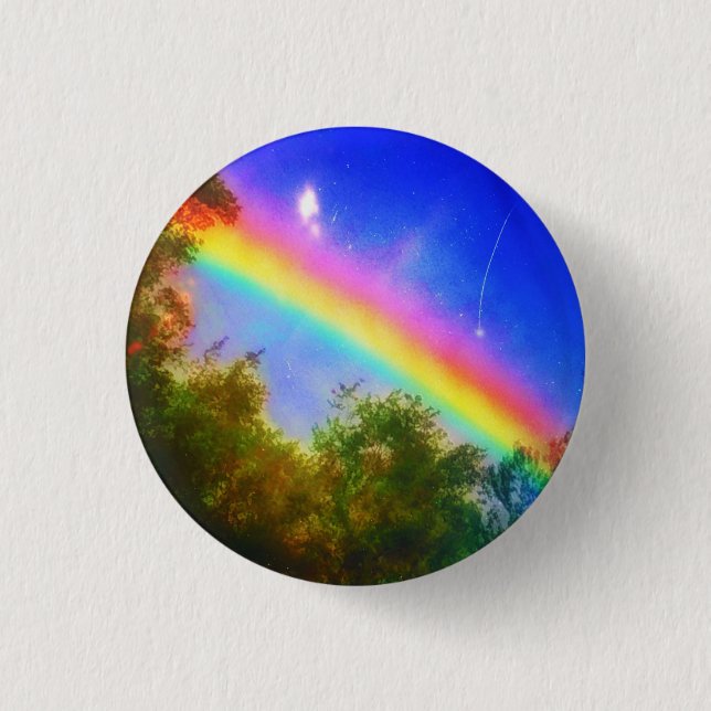 KOSMISCHER REGENBOGEN-KLEINES BUTTON (Vorderseite)
