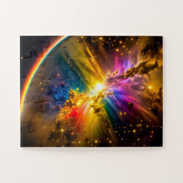 Kosmischer Regenbogen über Regenbogenwolke
