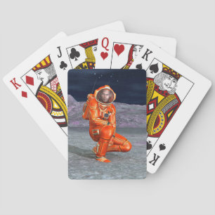 Kosmischer Reisender Surrealer Planetenlandschaft Spielkarten