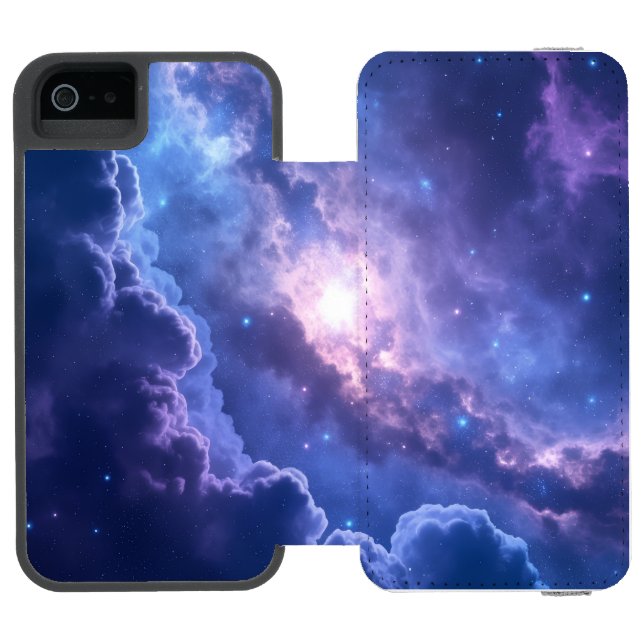 Kosmischer Schleiernebel Incipio iPhone Geldbeutel-Hülle (Folio Geöffnet)