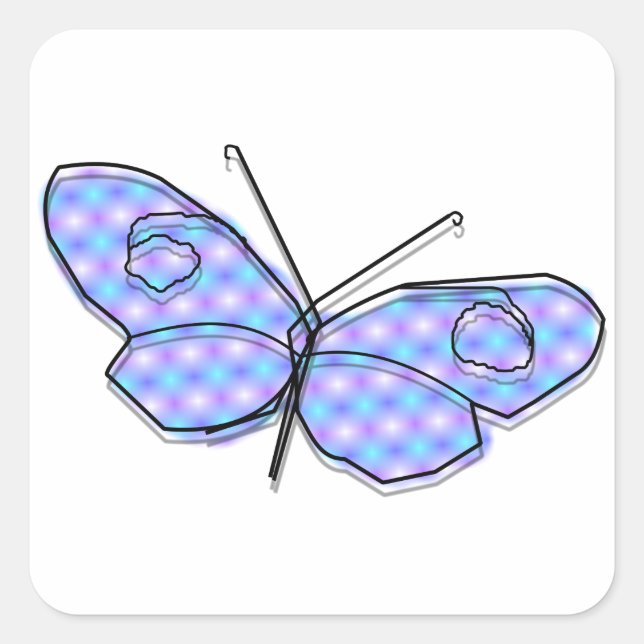 Kosmischer Schmetterling Quadratischer Aufkleber (Vorderseite)