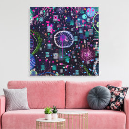 Kosmischer Schneesturm: Abstrakte Maximalismus-Kun Leinwanddruck