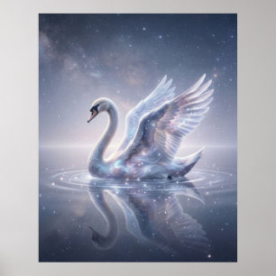 Kosmischer Schwan Spiegel See Poster