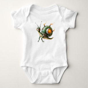 Kosmischer Steampunk-Schnecken-Vogel – Neon-Traum- Baby Strampler