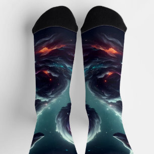 Kosmischer Sternenlicht-Fuchs-Geist-Fantasie-Tier Socken