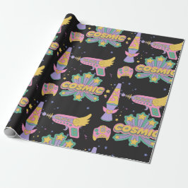 Kosmischer Stil der 90er Geschenkpapier