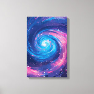 Kosmischer Strudel: Pink & Blau Singularitätsdruck Leinwanddruck