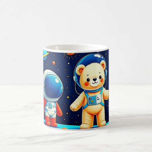 Kosmischer Teddy-Rakete Kaffeetasse (Mittel)
