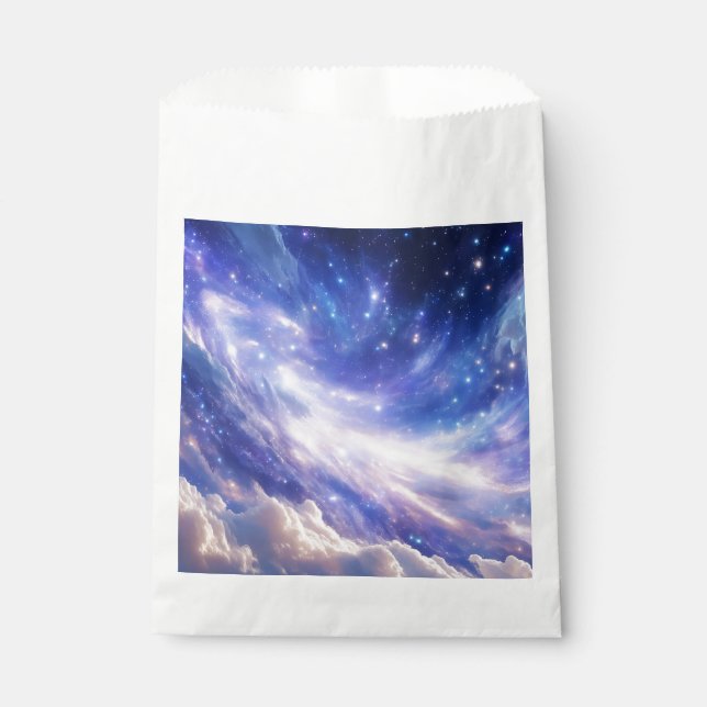 Kosmischer Traum: Wirbelnde Nebel & Sternennacht Geschenktütchen (Vorderseite)