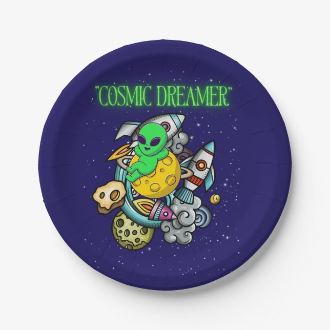 kosmischer Träumer Pappteller (Vorderseite)