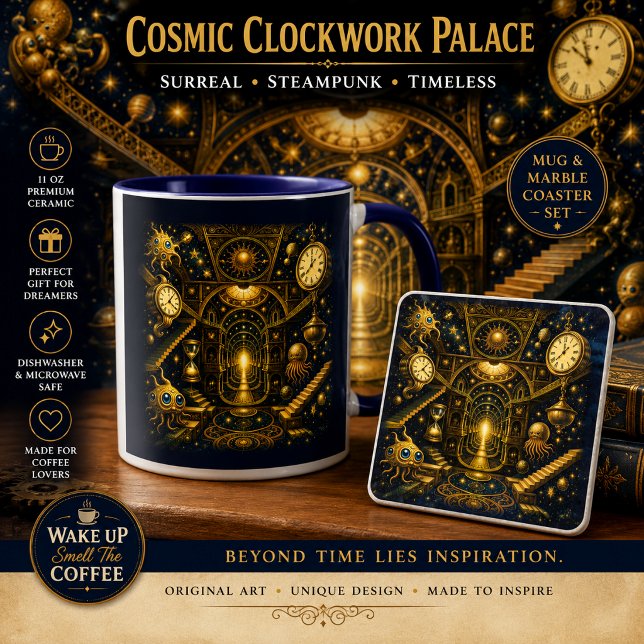 Kosmischer Uhrwerkpalast Steinuntersetzer (Von Creator hochgeladen)