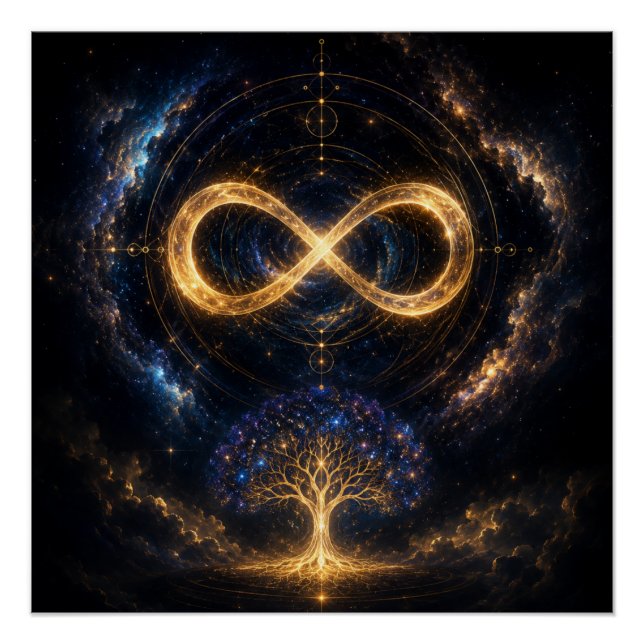 Kosmischer Unendlichkeit Lebensbaum Glänzendes Pos Poster (Vorderseite)