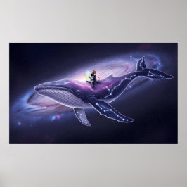 Kosmischer Wal & Astronaut Kunstprint Poster