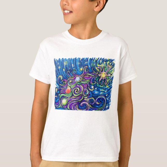 Kosmischer Weihnachtsbaum T-Shirt (Vorderseite)