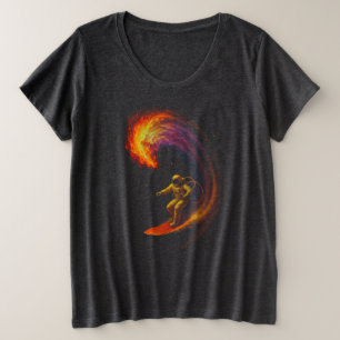 Kosmischer Wellenreiter Große Größe T-Shirt