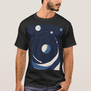 Kosmischer Weltraum Planet Mond Sterne Astronomie- T-Shirt