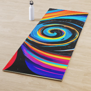 Kosmischer Wirbelstrudel in Neonfarben Yogamatte