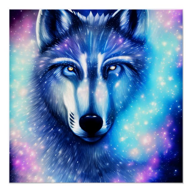 Kosmischer Wolf Poster (Vorderseite)