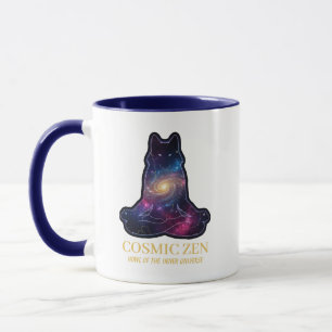 Kosmischer Zen-Wolf – meditierendes Galaxie-Spirit Tasse