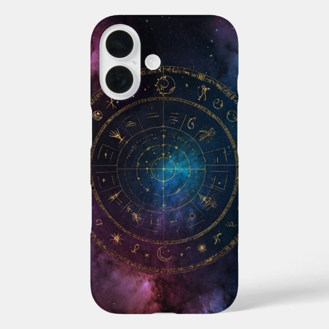 kosmischer Zodiakonzirkel iPhone 16 Hülle (Rückseite)