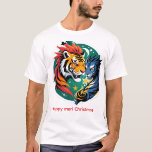 Kosmischer Zusammenstoß: Tiger- und Drachengeistfu T-Shirt