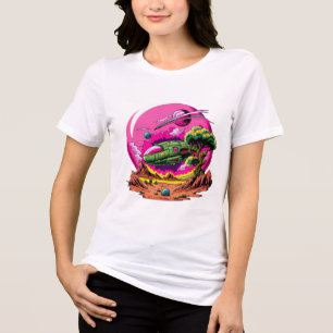 🚀 Kosmisches Abenteuer Grafik T-Shirt für Frauen Tri-Blend Shirt