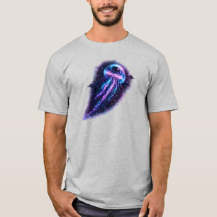 Kosmisches Astronauten Quallen Neon Weltraum Ästhe T-Shirt