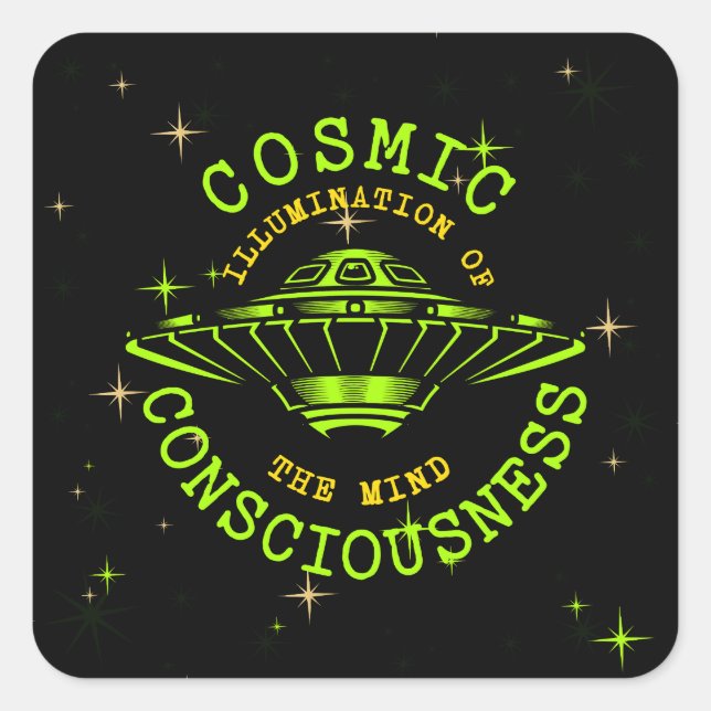 Kosmisches Bewusstsein des Geistes Quadratischer Aufkleber (Vorderseite)