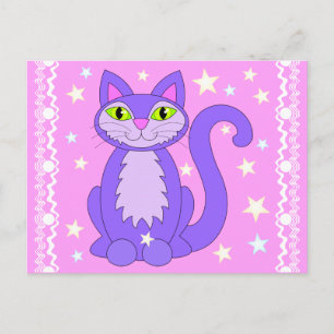 Kosmisches Design Katzensterne Cartoon Art Postcar Postkarte
