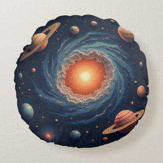 Kosmisches Farbkissen Rundes Kissen