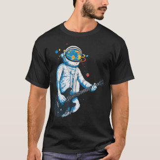 Kosmisches Frequenzen Astronaut spielt Gitarre T-Shirt