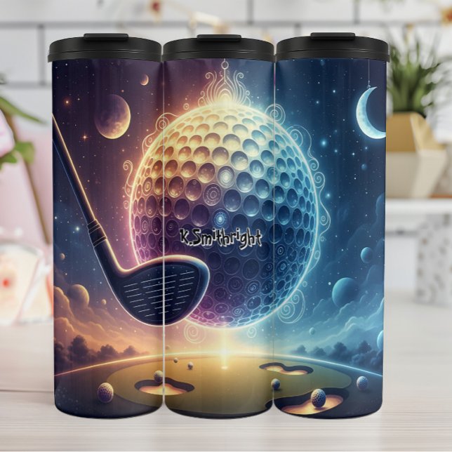 Kosmisches Golfspiel Thermosbecher (Von Creator hochgeladen)