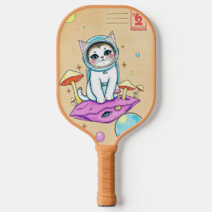 Kosmisches Katzenpaddel Pickleball Schläger