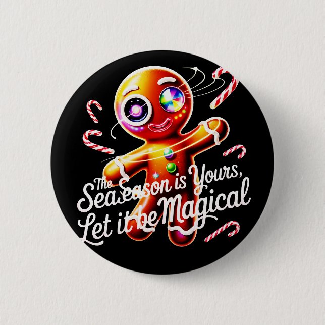 Kosmisches Lebkuchen-Anstecknadel-Set Magischer Ur Button (Vorderseite)