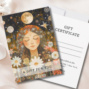 Kosmisches Mädchen Boho Mond Geschenkgutschein