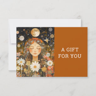 Kosmisches Mädchen Boho Mond QR-Code-Geschenkgutsc