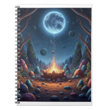Kosmisches Mondlicht-Lagerfeuer-Fantasie-Spiralnot