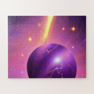 Kosmisches Rosa und Lila Galaxie-Planet im Univers