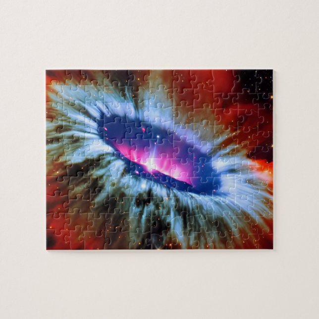 Kosmisches Rot-Blau-Rosa-Explosion im Kosmos (Horizontal)