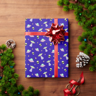 Kosmisches Sci-Fi-Geschenkpapier, Lustiges Weltrau Geschenkpapier