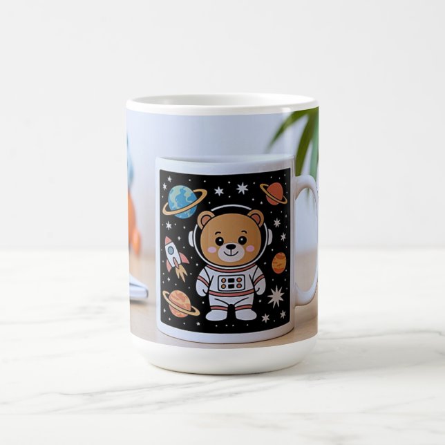 Kosmisches Teddy-Abenteuer Kaffeetasse (Mittel)